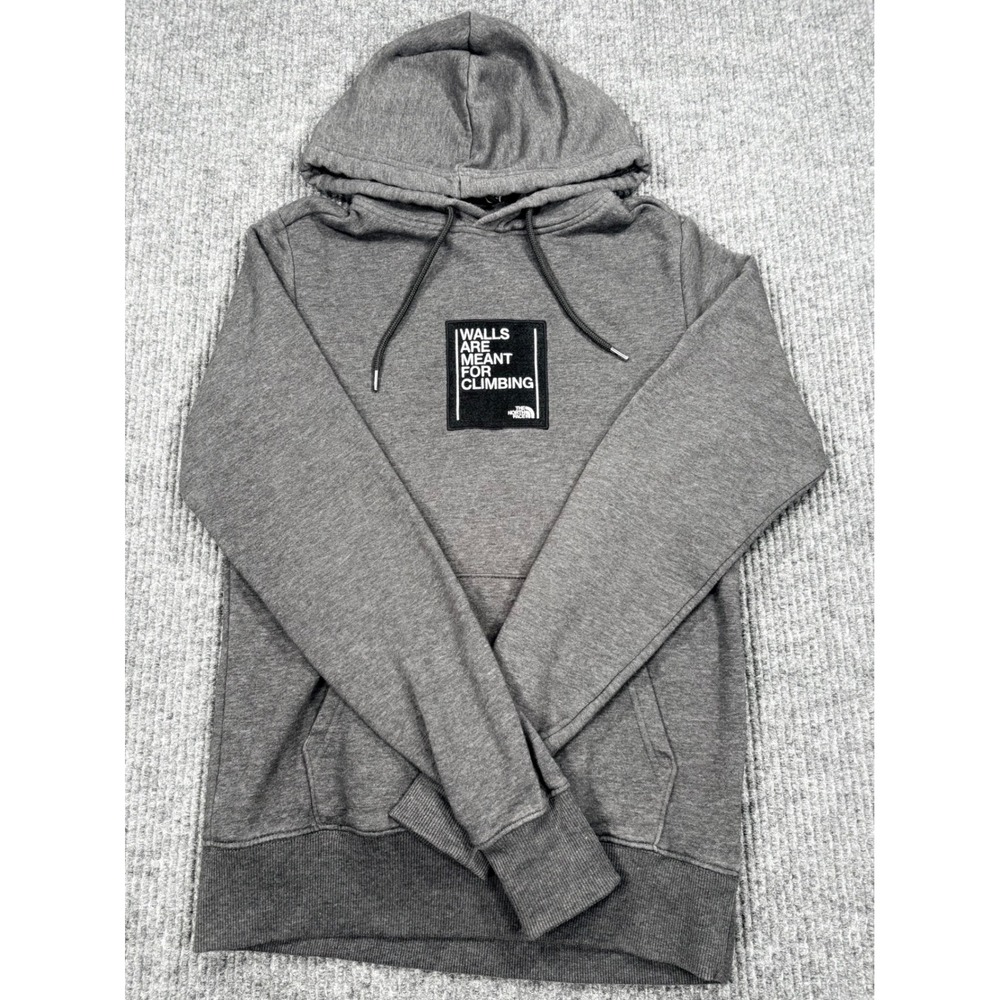 The North Face Walls Are Meant For Climbing Hoodie Gray Unisex XS Pullover